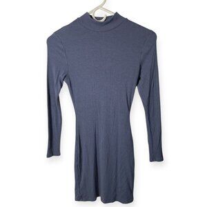 Windsor Ribbed Blue Long-Sleeve Mini Dress – Size Unknown